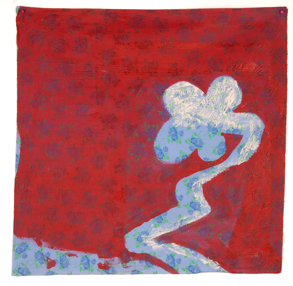 Blasphéme fleuri, bleu-blanc-rouge 2005 acrylique sur toile 98 x 100 cm